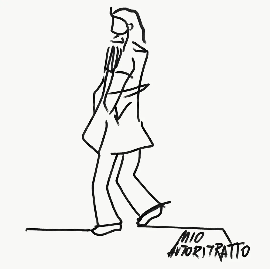 Mio autoritratto, disegno a tratto nero