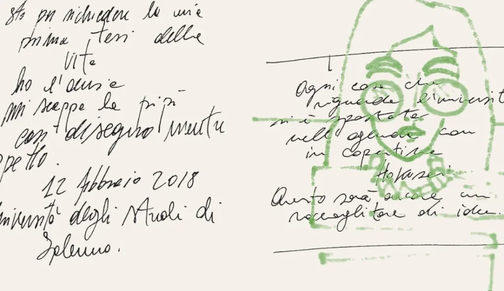 Pagine di appunti scritti a mano